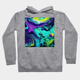 Neon Dreamscape: An Abstract Fusion of Color and Motion Hoodie